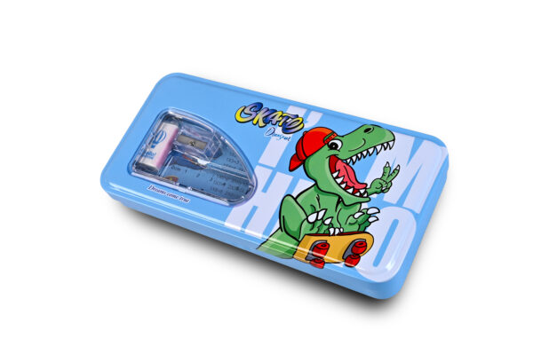 CARTOON THEMED METAL PENCIL BOX SET WITH STATIONERY KIT INCLUDES - Image 2