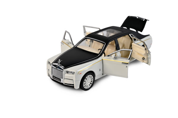 1:32 Scale Rolls-Royce Phantom Diecast Model Car (White & Black) - Image 2